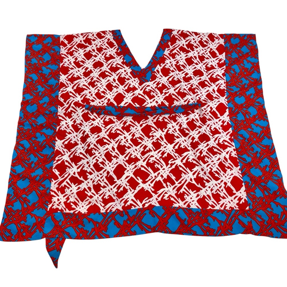 Southern‎ Frock Poncho Kaftan Dress Swim Cover Womans MD Belted Preppy Classic - Picture 5 of 9